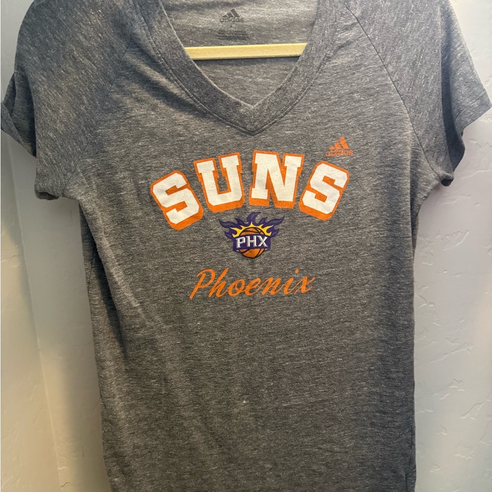 Adidas NBA Phoenix Suns Gray Fitted Short Sleeve T-Shirt